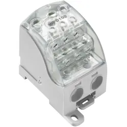 Potential distribution terminal, screw connection, 185 mm², 1 pole, 490 A, light gray, 1562090000