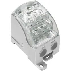 Potential distribution terminal, screw connection, 120 mm², 1 pole, 400 A, light gray, 1562100000