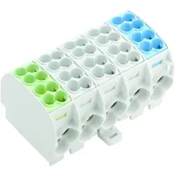 Potential distribution terminal, screw connection, 4 pole, 152 A, green, 1562140000