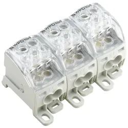 Potential distribution terminal, screw connection, 3 pole, 164 A, light gray, 1562160000