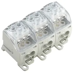 Potential distribution terminal, screw connection, 3 pole, 214 A, light gray, 1562190000