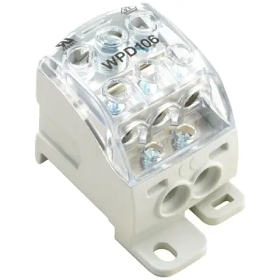 Potential distribution terminal, screw connection, 1 pole, 215 A, light gray, 1562210000 - 1
