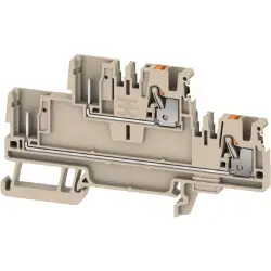 Terminal block, push-in connection, 2.5 mm², 4 pole, 24 A, 8 kV, dark beige, 2675910000