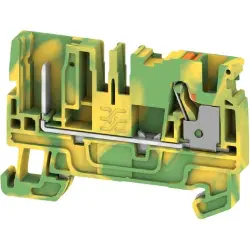 Terminal block, push-in connection, 4.0 mm², 2 pole, 8 kV, green/yellow, 2540110000