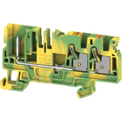Terminal block, push-in connection, 4.0 mm², 2 pole, 8 kV, green/yellow, 2540170000