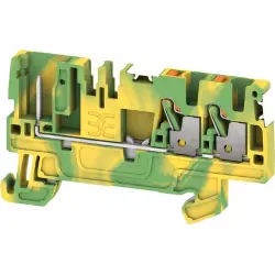 Terminal block, push-in connection, 2.5 mm², 3 pole, 24 A, 8 kV, green/yellow, 2675870000