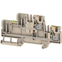 Terminal block, push-in connection, 4.0 mm², 2 pole, 32 A, 8 kV, dark beige, 2540290000