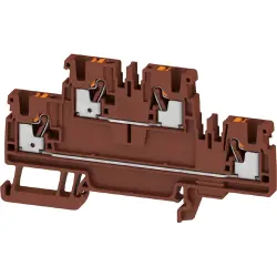 Multi level terminal block, push-in connection, 0.14-4.0 mm², 4 pole, 24 A, 8 kV, brown, 2744230000