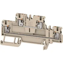 Multi level terminal block, push-in connection, 0.5-1.5 mm², 4 pole, 16 A, 6 kV, dark beige, 2675060000