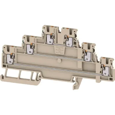 Multi level terminal block, push-in connection, 0.14-1.5 mm², 6 pole, 15 A, 6 kV, dark beige, 2856200000 - 1