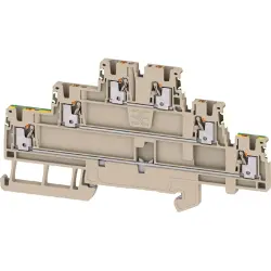 Multi level terminal block, push-in connection, 0.14-1.5 mm², 6 pole, 15 A, 6 kV, dark beige, 2856230000