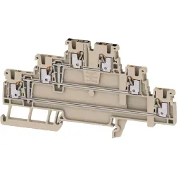 Multi level terminal block, push-in connection, 0.14-1.5 mm², 6 pole, 15 A, 6 kV, dark beige, 2817980000