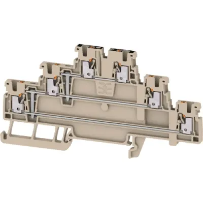 Multi level terminal block, push-in connection, 0.14-1.5 mm², 6 pole, 15 A, 6 kV, dark beige, 2817980000 - 1