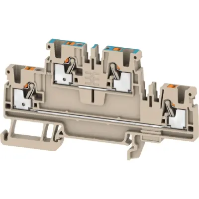 Multi level terminal block, push-in connection, 0.14-4.0 mm², 4 pole, 24 A, 8 kV, dark beige, 2723370000 - 1