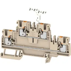 Multi level terminal block, push-in connection, 0.14-4.0 mm², 4 pole, 24 A, 8 kV, dark beige, 2581250000