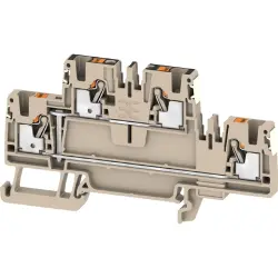 Multi level terminal block, push-in connection, 0.14-4.0 mm², 4 pole, 24 A, 8 kV, dark beige, 2675140000