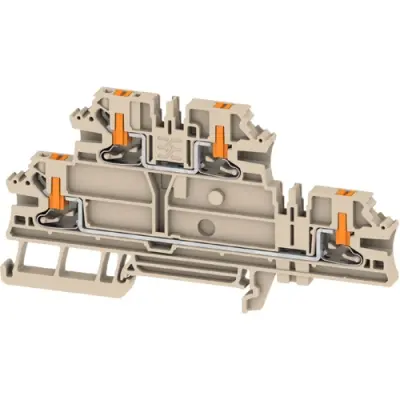 Multi level terminal block, push-in connection, 0.14-4.0 mm², 4 pole, 24 A, 8 kV, dark beige, 2847620000 - 1