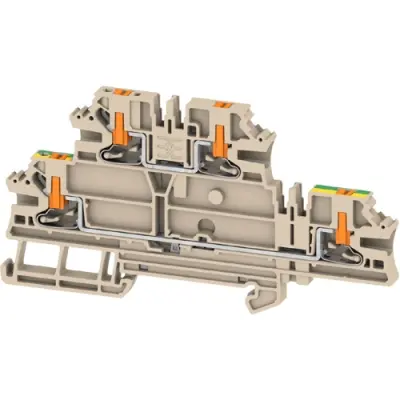 Multi level terminal block, push-in connection, 0.14-4.0 mm², 4 pole, 24 A, 8 kV, dark beige, 2847640000 - 1
