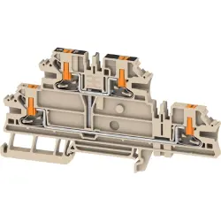 Multi level terminal block, push-in connection, 0.14-4.0 mm², 4 pole, 24 A, 8 kV, dark beige, 2847630000