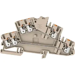 Multi level terminal block, push-in connection, 0.14-4.0 mm², 6 pole, 22 A, 8 kV, dark beige, 2531290000