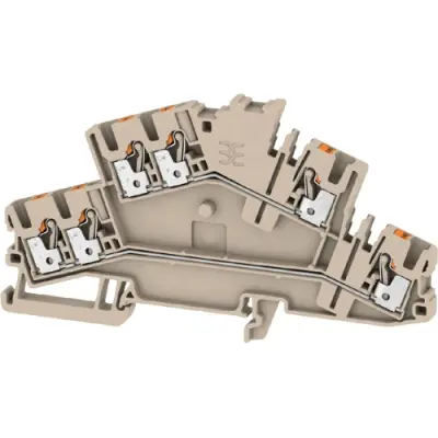 Multi level terminal block, push-in connection, 0.14-4.0 mm², 6 pole, 22 A, 8 kV, dark beige, 2531290000 - 1