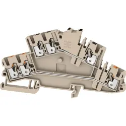 Multi level terminal block, push-in connection, 0.14-4.0 mm², 6 pole, 22 A, 8 kV, dark beige, 2766890000