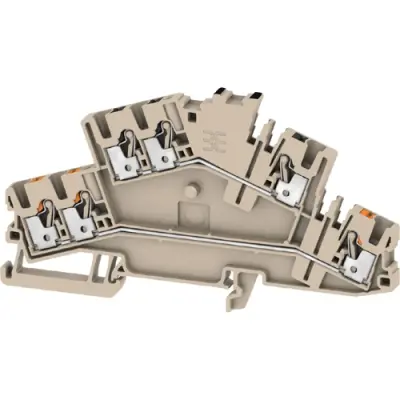 Multi level terminal block, push-in connection, 0.14-4.0 mm², 6 pole, 22 A, 8 kV, dark beige, 2766890000 - 1