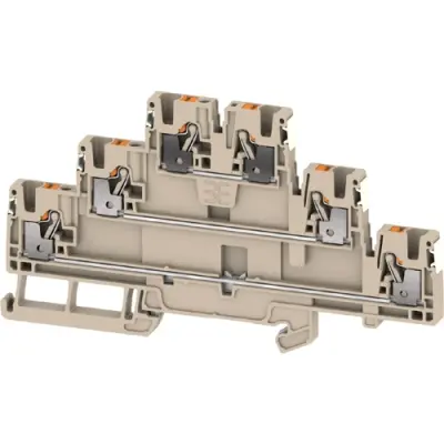 Multi level terminal block, push-in connection, 0.14-4.0 mm², 6 pole, 22 A, 8 kV, dark beige, 2771890000 - 1