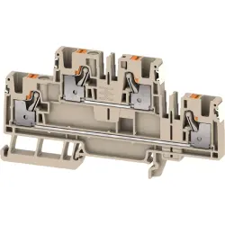 Multi level terminal block, push-in connection, 0.14-6.0 mm², 4 pole, 32 A, 8 kV, dark beige, 2675160000