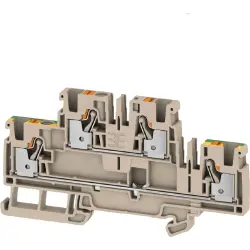 Multi level terminal block, push-in connection, 0.14-6.0 mm², 4 pole, 32 A, 8 kV, dark beige, 2539980000