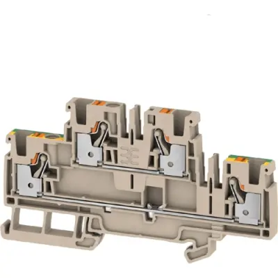 Multi level terminal block, push-in connection, 0.14-6.0 mm², 4 pole, 32 A, 8 kV, dark beige, 2539980000 - 1