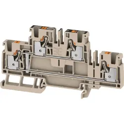 Multi level terminal block, push-in connection, 0.14-6.0 mm², 4 pole, 32 A, 8 kV, dark beige, 2540020000