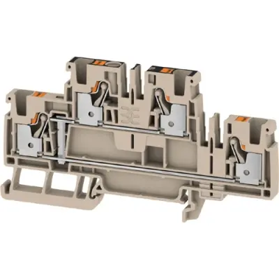 Multi level terminal block, push-in connection, 0.14-6.0 mm², 4 pole, 32 A, 8 kV, dark beige, 2540020000 - 1
