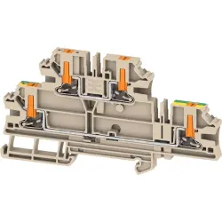 Multi level terminal block, push-in connection, 0.14-6.0 mm², 4 pole, 32 A, 8 kV, dark beige, 2847800000
