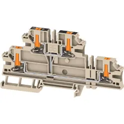 Multi level terminal block, push-in connection, 0.14-6.0 mm², 4 pole, 32 A, 8 kV, dark beige, 2847790000