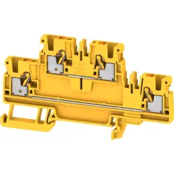 Multi level terminal block, push-in connection, 0.5-4.0 mm², 4 pole, 24 A, 8 kV, yellow, 2744260000