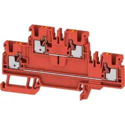 Multi level terminal block, push-in connection, 0.14-4.0 mm², 4 pole, 24 A, 8 kV, red, 2744240000