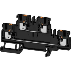 Multi level terminal block, push-in connection, 0.5-4.0 mm², 4 pole, 24 A, 8 kV, black, 2744270000