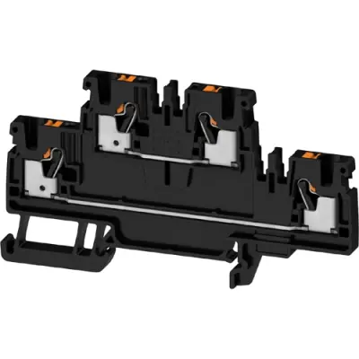 Multi level terminal block, push-in connection, 0.5-4.0 mm², 4 pole, 24 A, 8 kV, black, 2744270000 - 1
