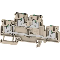 Multi level terminal block, snap-in, 0.34-2.5 mm², 4 pole, 22 A, 8 kV, dark beige, 2902430000