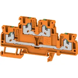 Multi level terminal block, snap-in, 0.34-2.5 mm², 4 pole, 22 A, 8 kV, orange, 2902400000