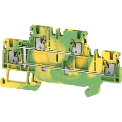 Protective conductor terminal, push-in connection, 0.14-1.5 mm², 4 pole, 6 kV, green/yellow, 2675100000