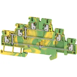 Protective conductor terminal, push-in connection, 0.14-1.5 mm², 6 pole, 6 kV, green/yellow, 2818000000