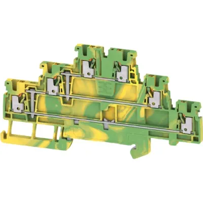 Protective conductor terminal, push-in connection, 0.14-1.5 mm², 6 pole, 6 kV, green/yellow, 2818000000 - 1