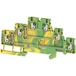 Protective conductor terminal, push-in connection, 0.14-1.5 mm², 6 pole, 6 kV, green/yellow, 2856240000
