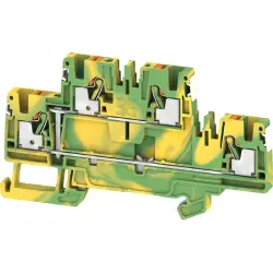 Protective conductor terminal, push-in connection, 0.14-4.0 mm², 4 pole, 8 kV, green/yellow, 2675150000
