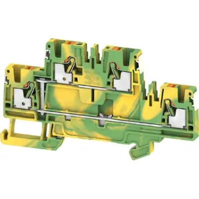 Protective conductor terminal, push-in connection, 0.14-4.0 mm², 4 pole, 8 kV, green/yellow, 2675150000 - 1