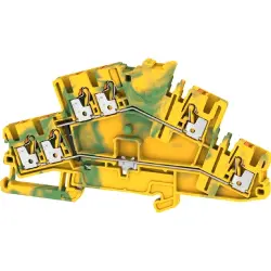 Protective conductor terminal, push-in connection, 0.14-4.0 mm², 6 pole, 8 kV, green/yellow, 2531320000