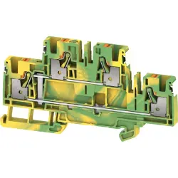 Protective conductor terminal, push-in connection, 0.14-6.0 mm², 4 pole, 8 kV, green/yellow, 2675200000