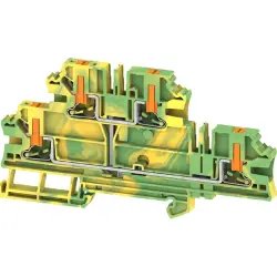 Protective conductor terminal, push-in connection, 0.14-6.0 mm², 4 pole, 6 kV, green/yellow, 2847810000